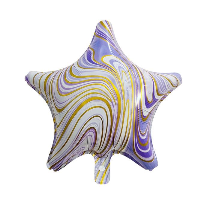 Mor Renk Mermer Yıldız Balon