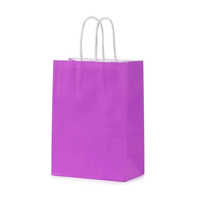 Mor Renkli Kraft Çanta 25 x 31 Cm 25 Adet