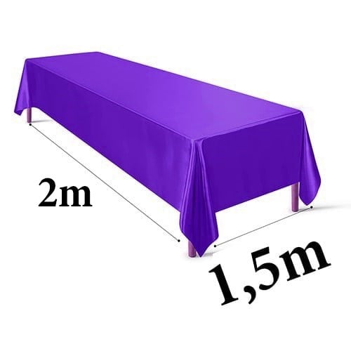 Mor Renkli Saten Masa Örtüsü