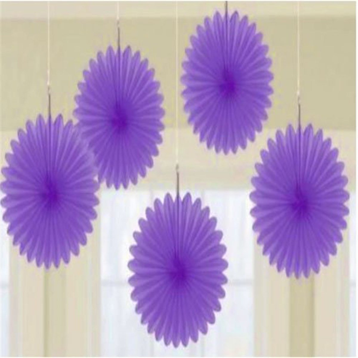 Mor Yelpaze Süs Seti 3 Adet 30 Cm