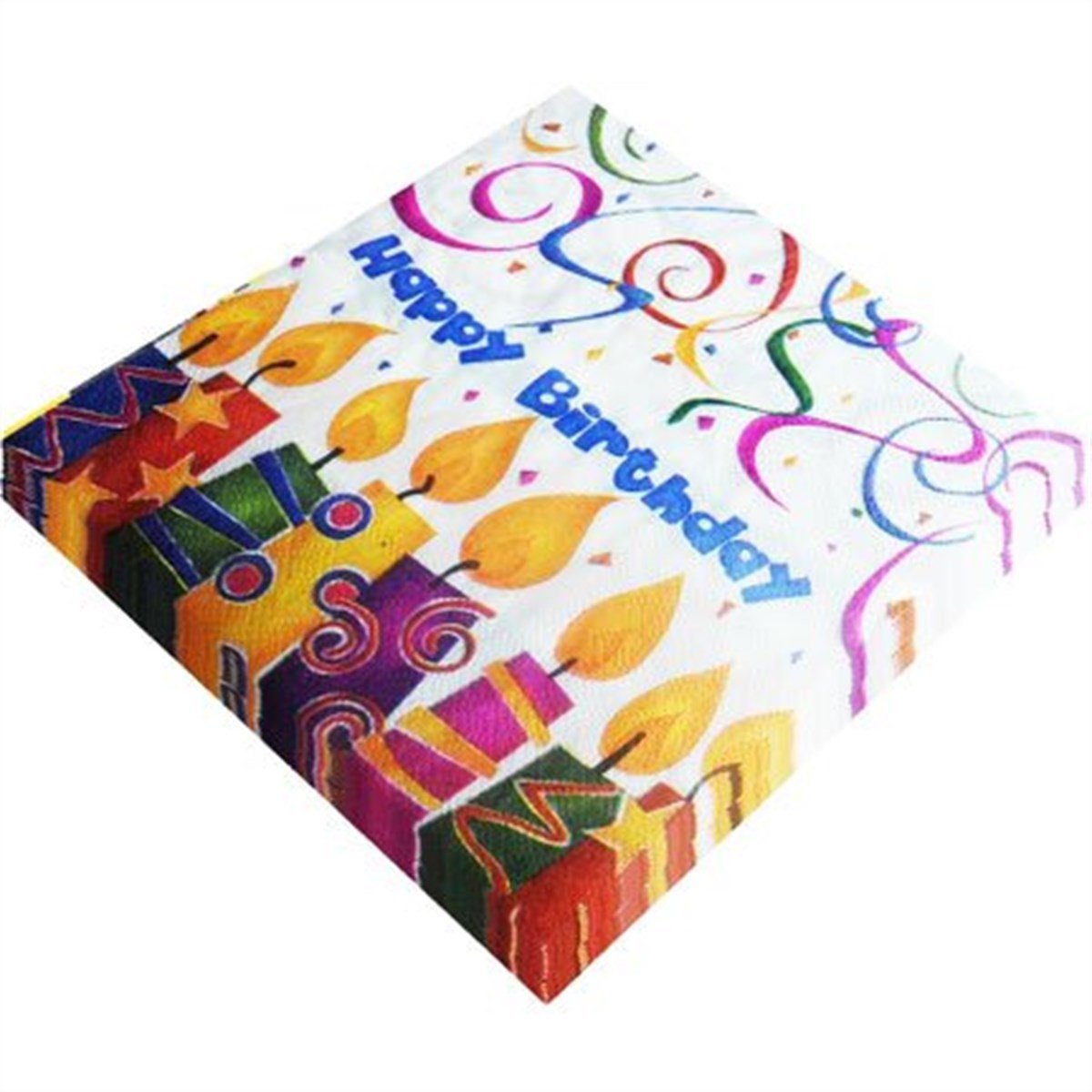 Mumlu Happy Birthday Peçete