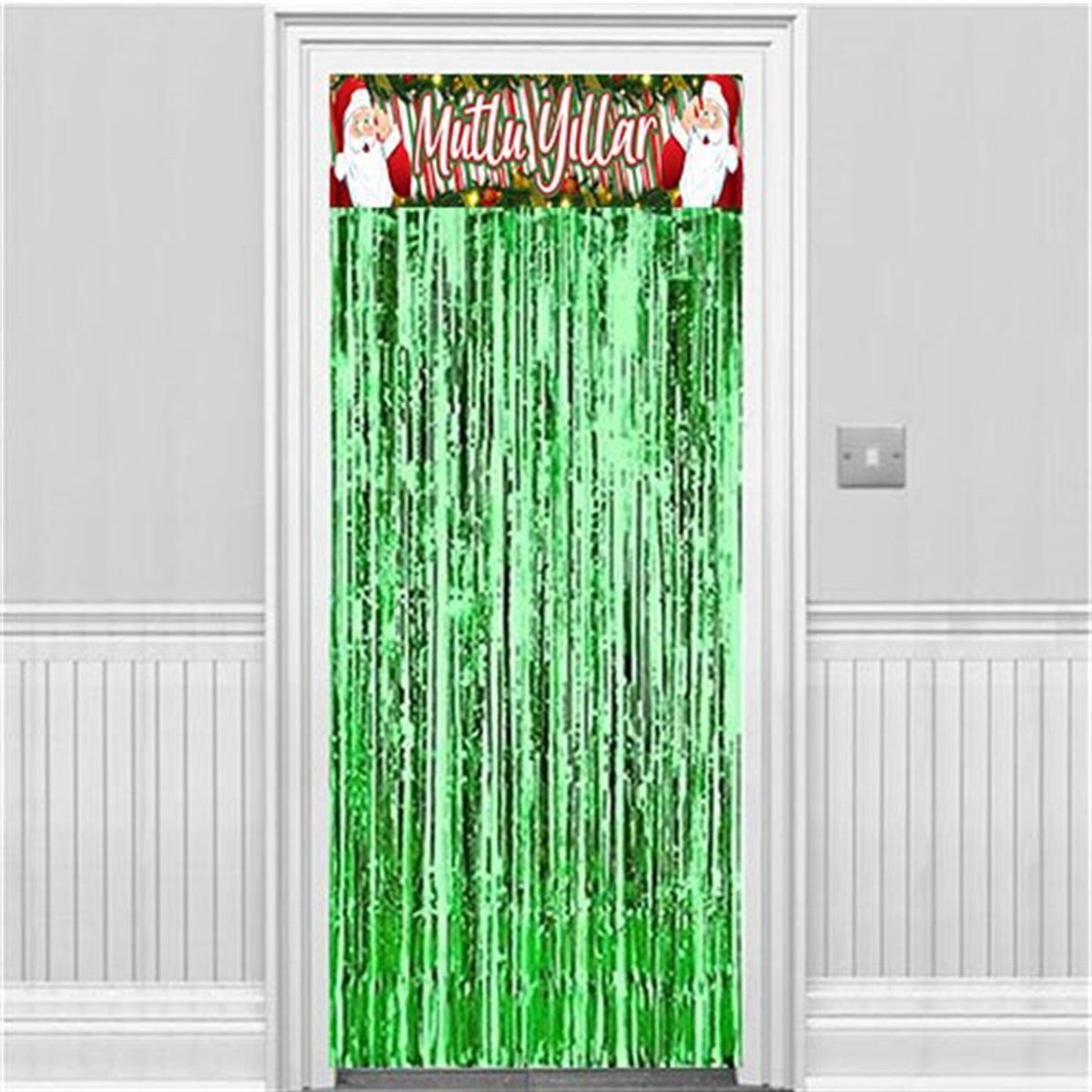 Mutlu Yıllar Yeşil Kapı Perdesi