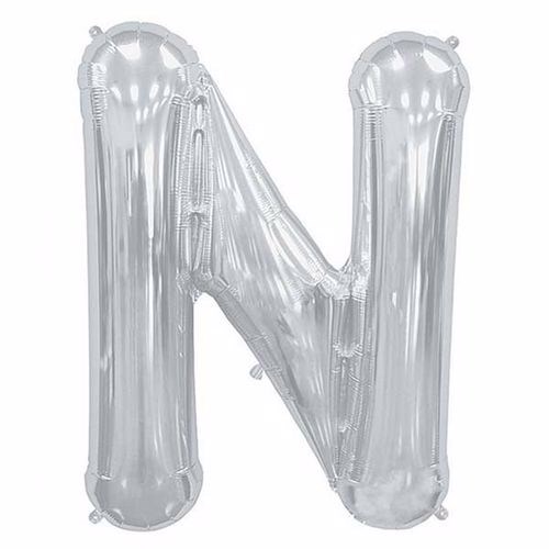 N Harf Folyo Balon Gümüş 100 cm