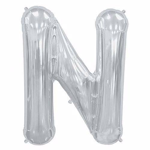 Gümüş Renk 76 cm N Harf Folyo Balon Gümüş 76 cm