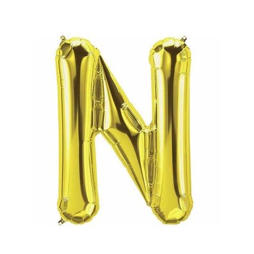 N Harf Folyo Gold Renk Balon Küçük 35 Cm