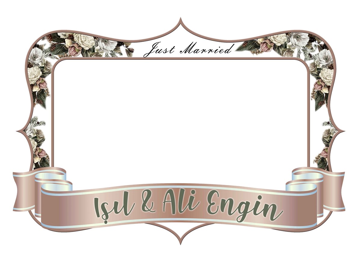 Nişan Just Married Fotoğraf Çerçevesi