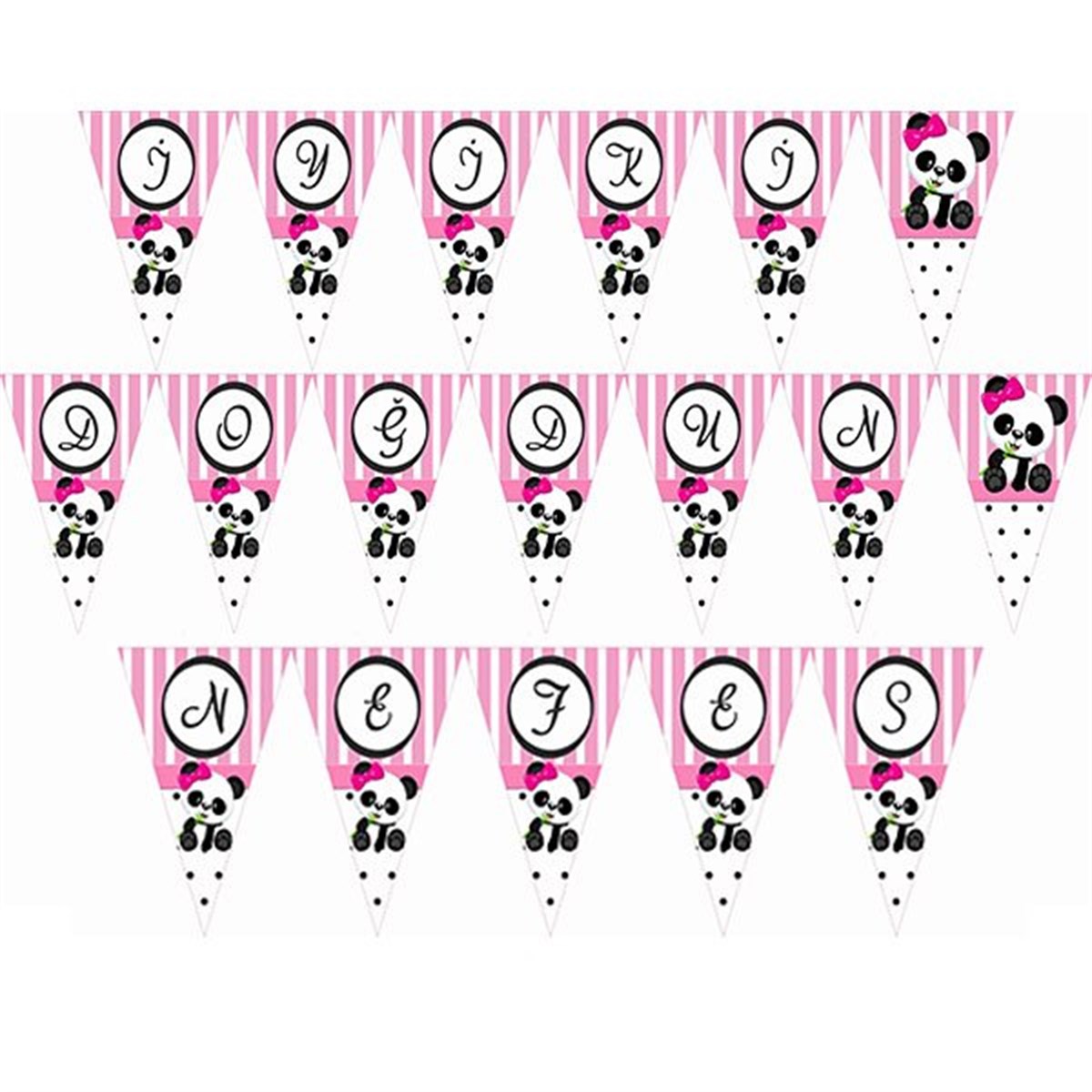 Panda Kişiye Özel İsimli Bayrak