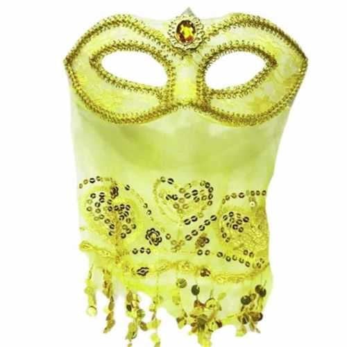 Parti Balo Maskesi Peçeli Sarı