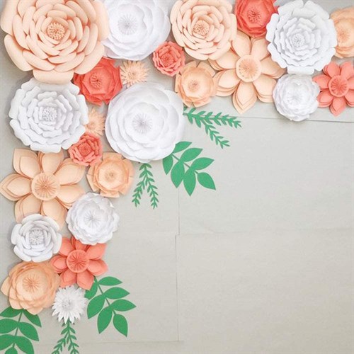 Parti Dekor Süs Pembe Kağıt Çiçek 30 Cm