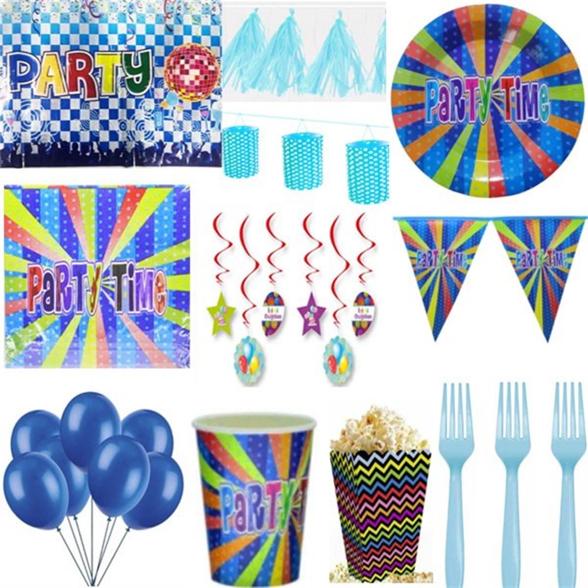 Party Time Mavi 24 Kişilik Parti Seti