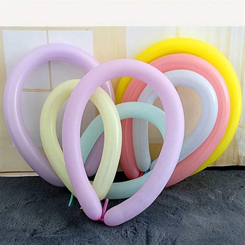 Pastel Renkli Sosis Balon 20 Adet