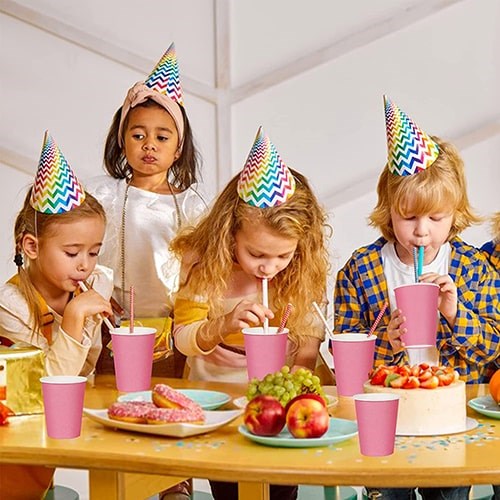 Pembe Karton Bardak 8 Adet