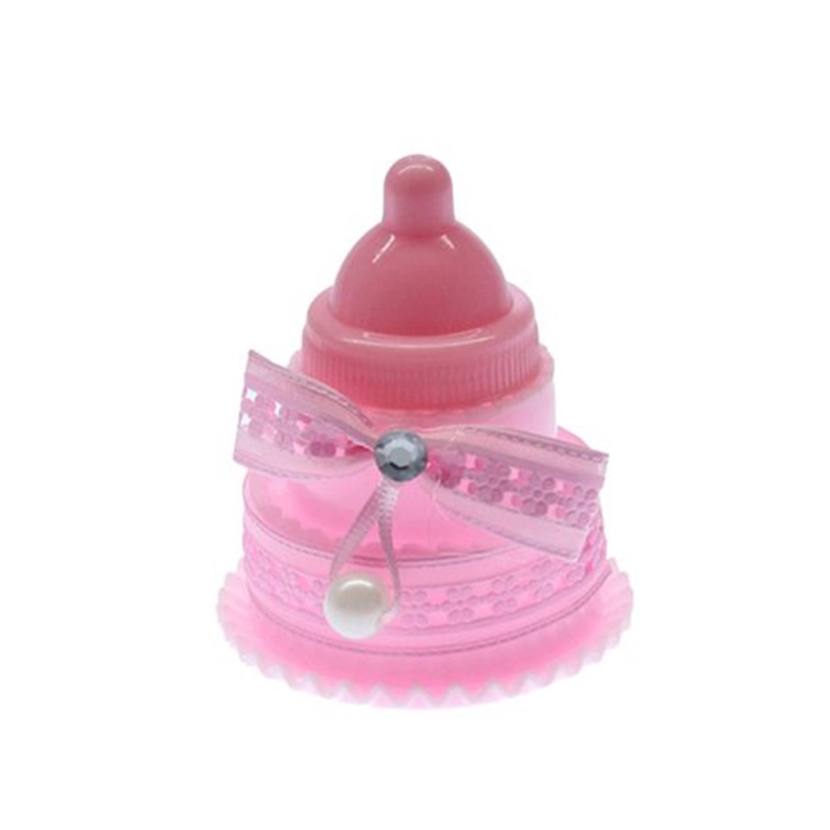 Pembe Renk Biberon Bebek Şekeri Kutusu 12 Adet