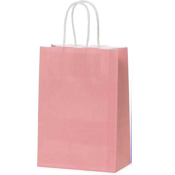 Pembe Renkli Kraft Çanta 31 x 41 Cm 25 Adet