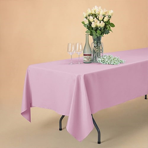 Pembe Renkli Saten Masa Örtüsü