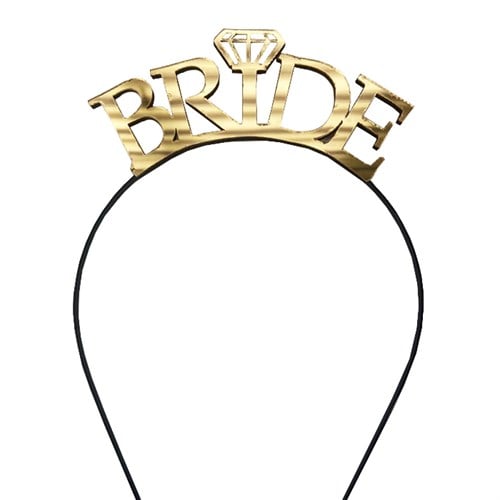 Pleksi Altın Renkli Bride Yazılı Taç