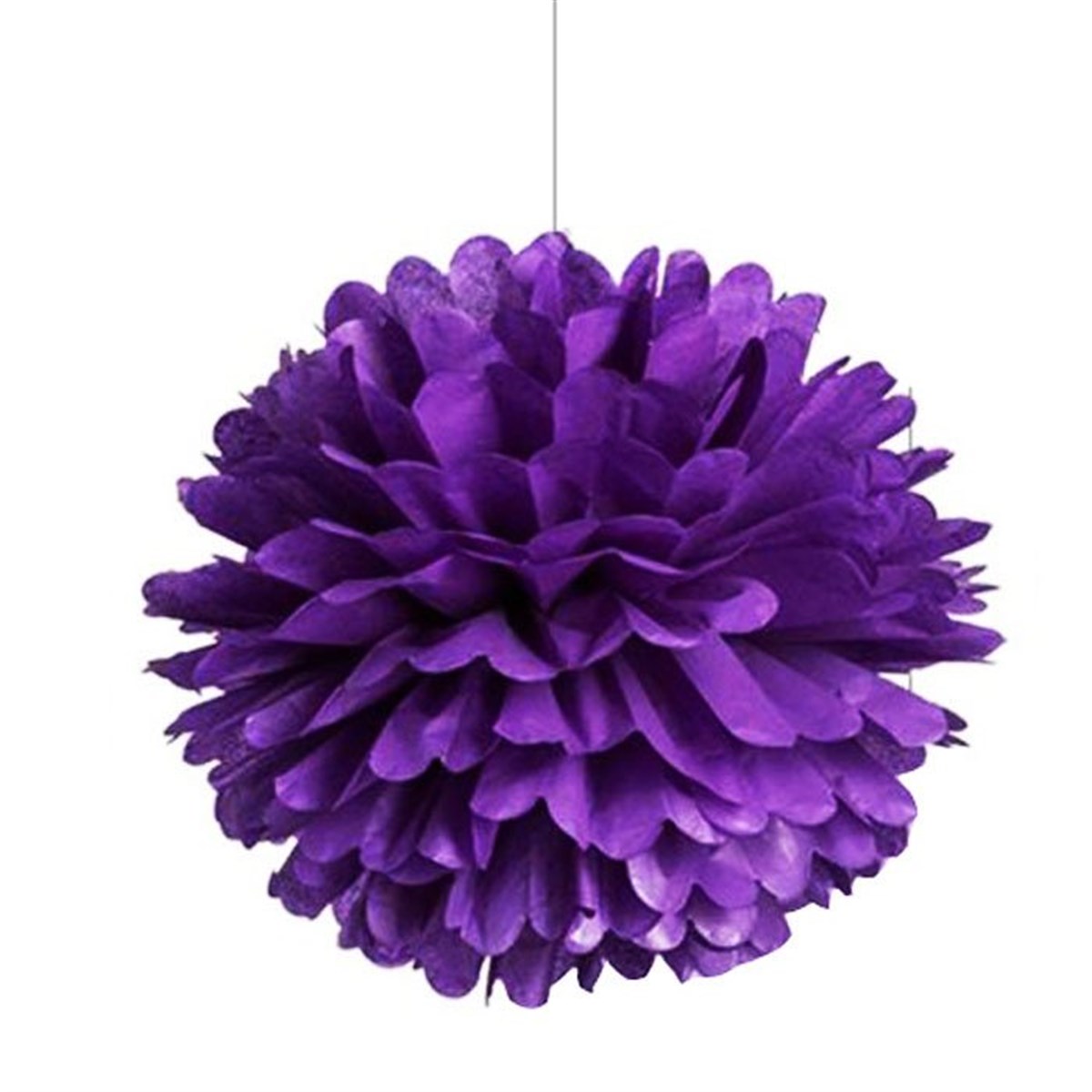 Ponpon Çiçek Mor Büyük Boy