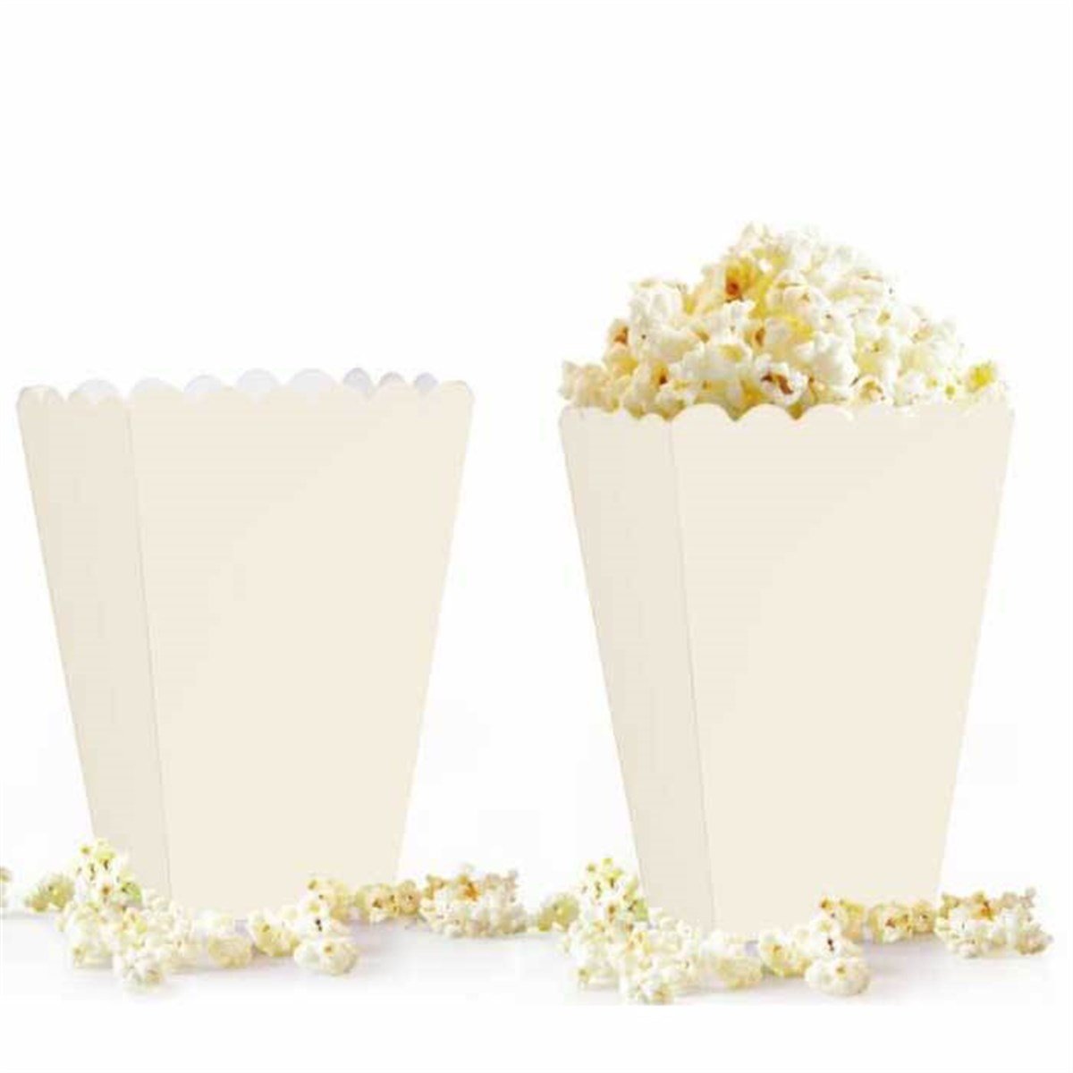 Popcorn-Mısır Kutusu Beyaz Renk 8 Adet