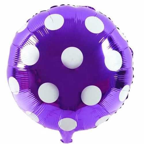 Puantiyeli Folyo Balon Mor