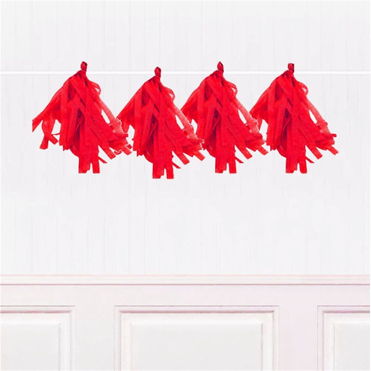 Püskül Dekor Süs Kırmızı