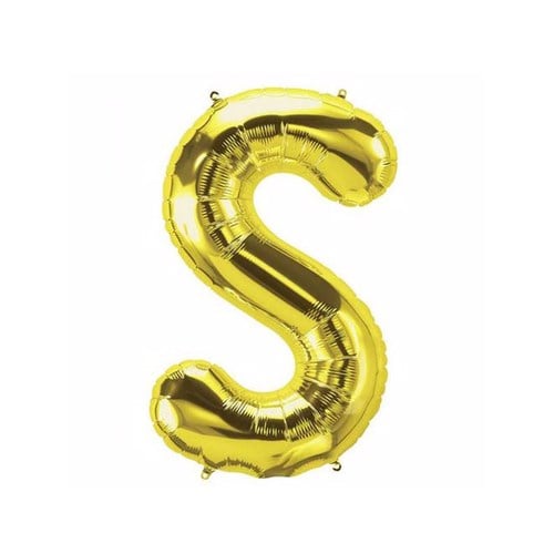 S Harf Folyo Gold Renk Balon Küçük 35 Cm