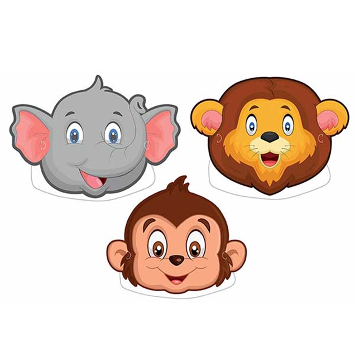 Safari Temalı Parti Maske 6 Adet