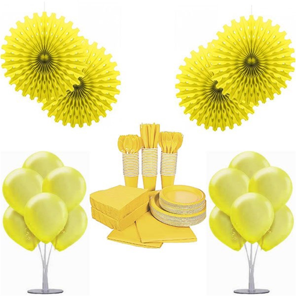 Sarı Karton Parti Seti 8 Kişilik