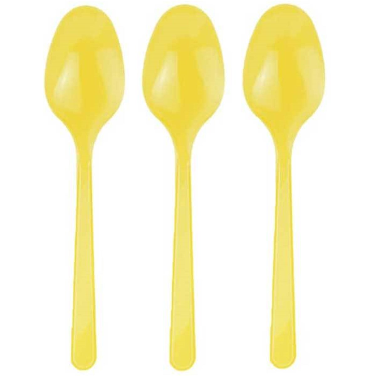 Sarı Renk Plastik Kaşık 25 Adet