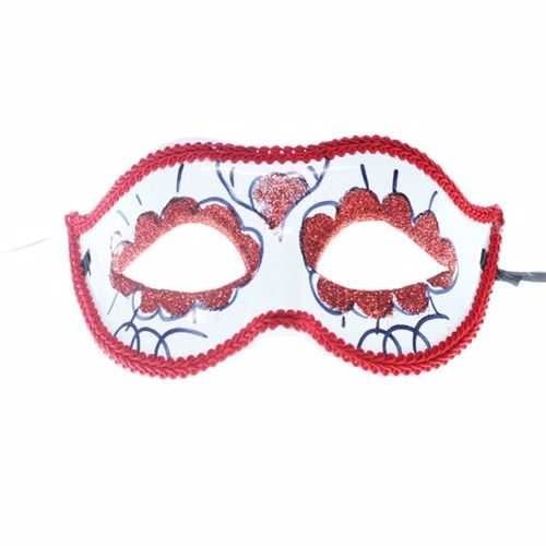 Simli Balo-Parti Maskesi Kırmızı