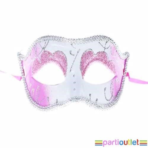 Simli Balo Parti Maskesi Pembe