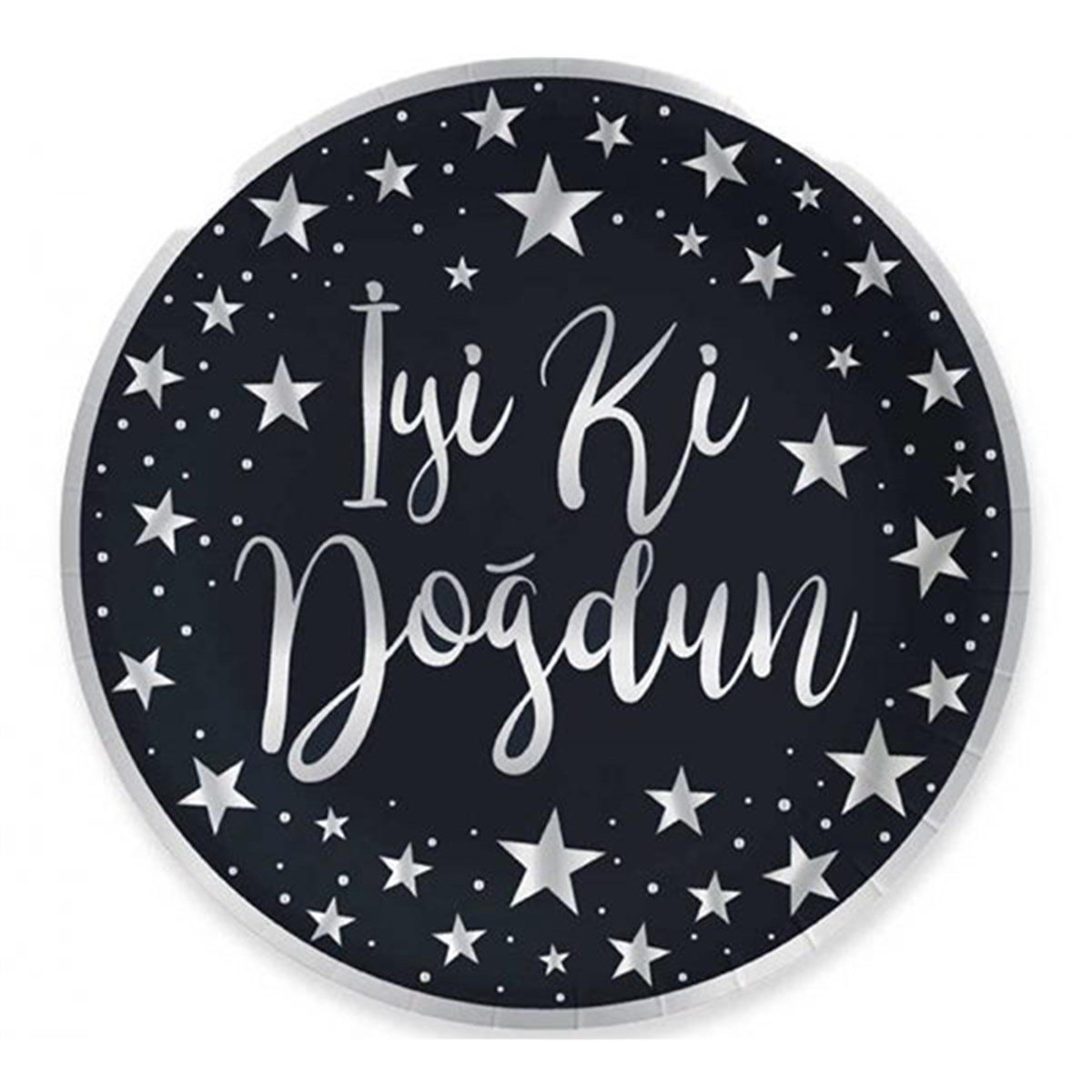 Siyah Gümüş İyi Ki Doğdun Tabak
