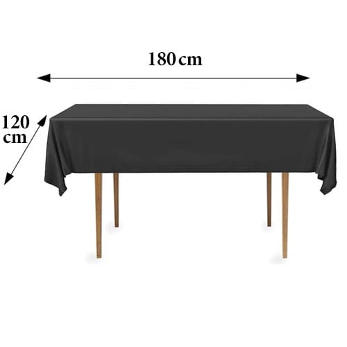 Siyah Masa Örtüsü 120 x 180 cm