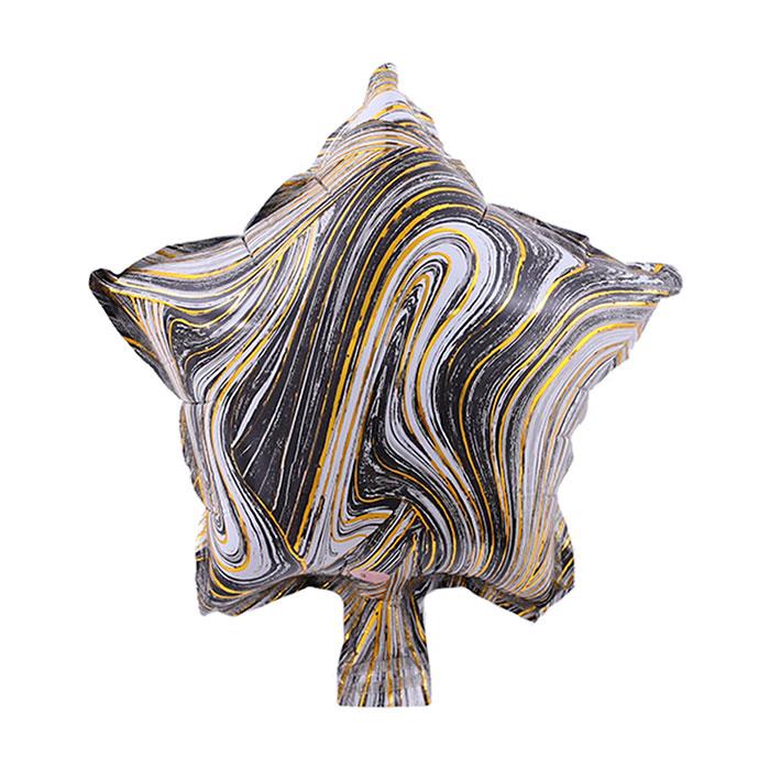 Siyah Renk Mermer Yıldız Balon