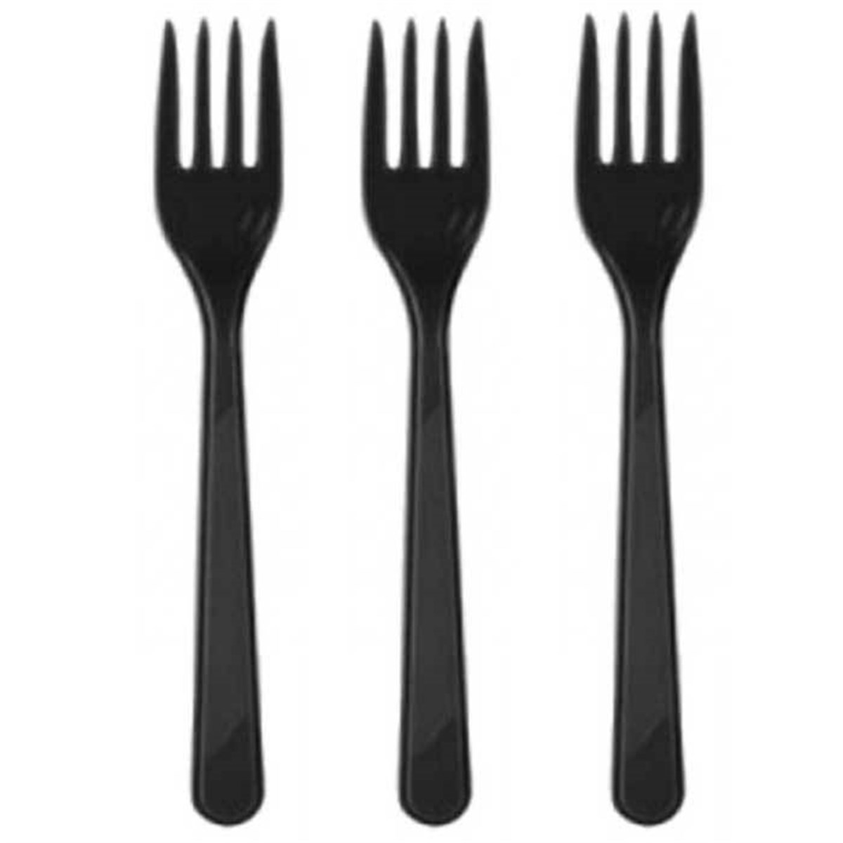 Siyah Renk Plastik Çatal 25 Adet