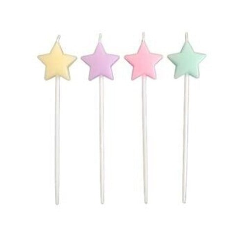Soft Renkler Yıldız Mum 4 Adet