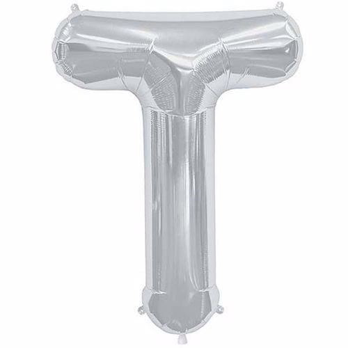T Harf Folyo Balon Gümüş 100 cm
