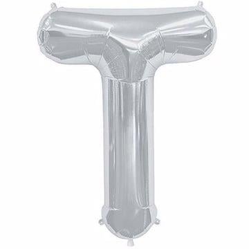 Gümüş Renk 76 cm T Harf Folyo Balon Gümüş 76 cm