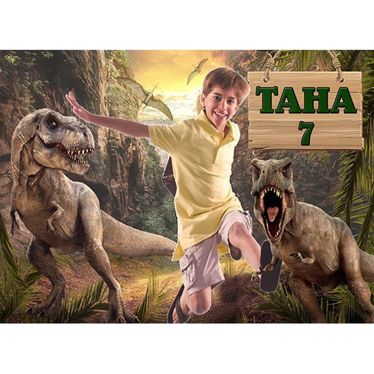 T-REX Dinozor Kişiye Özel Afiş