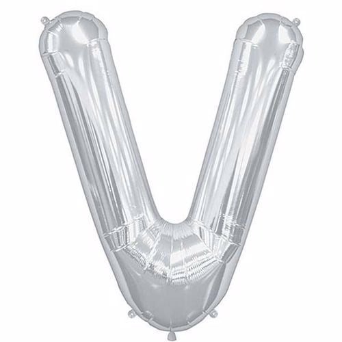 V Harf Folyo Balon Gümüş 100 cm