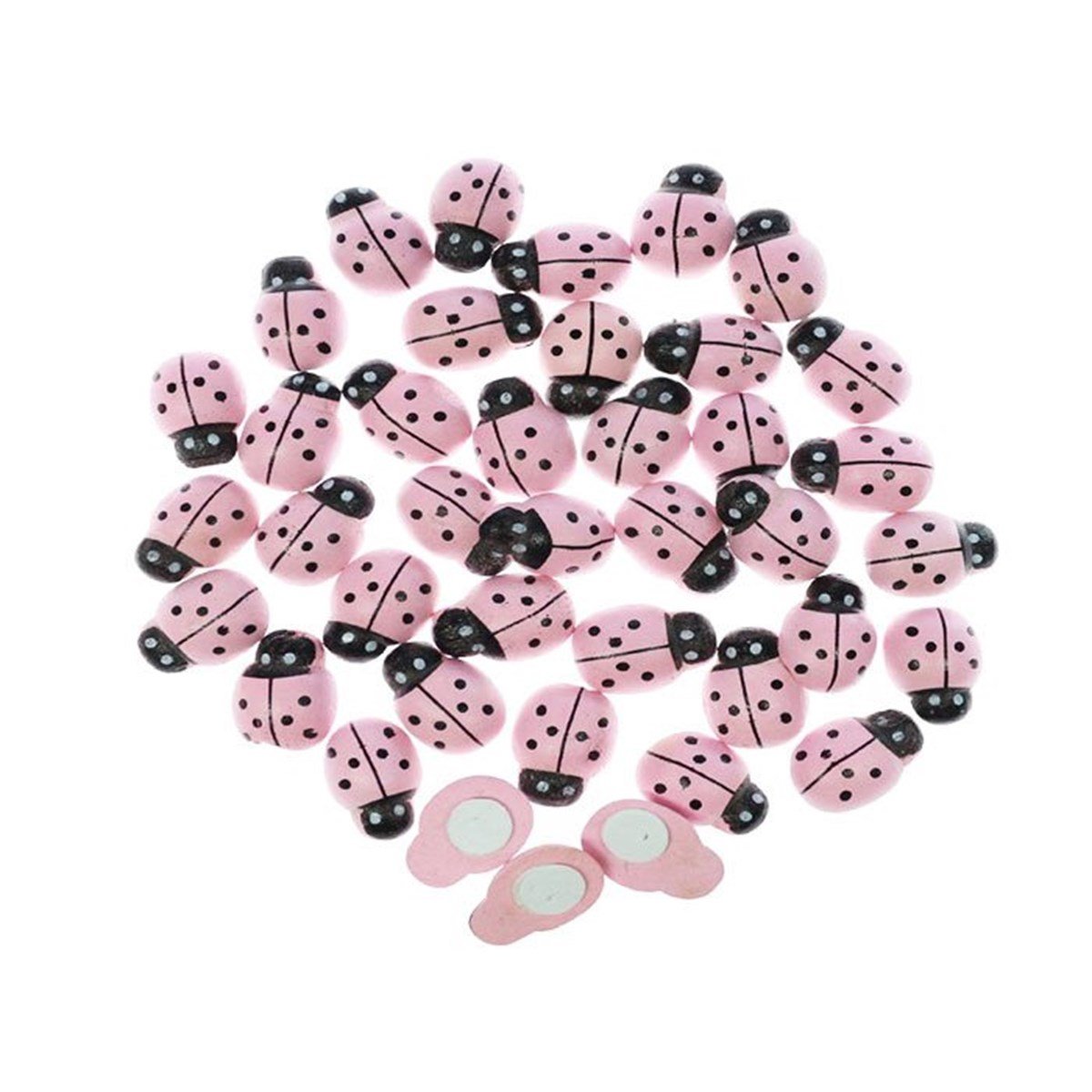 Yapışkanlı Uğur Böceği Pembe Renk 100 Adet