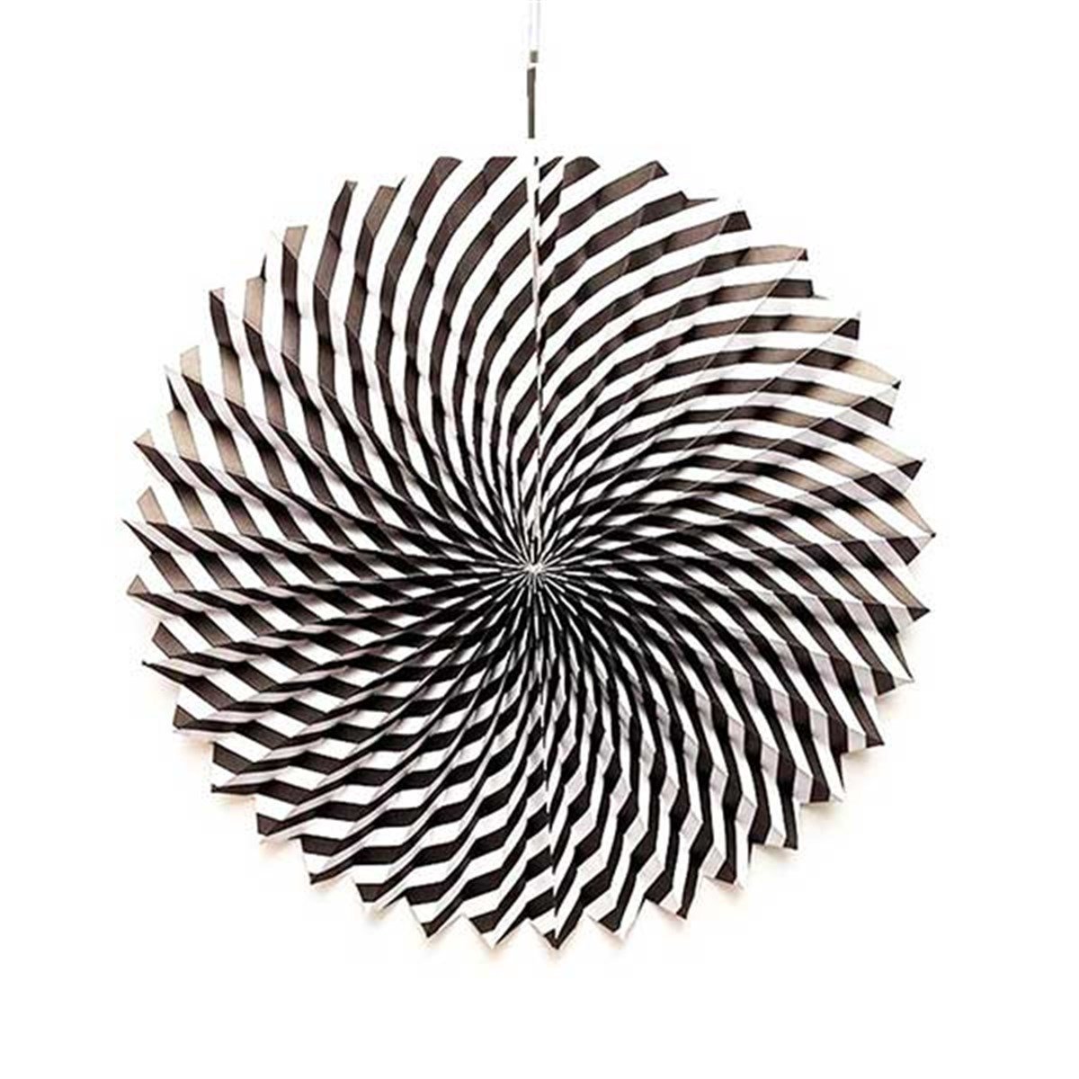 Yelpaze Çark Süs Siyah Beyaz