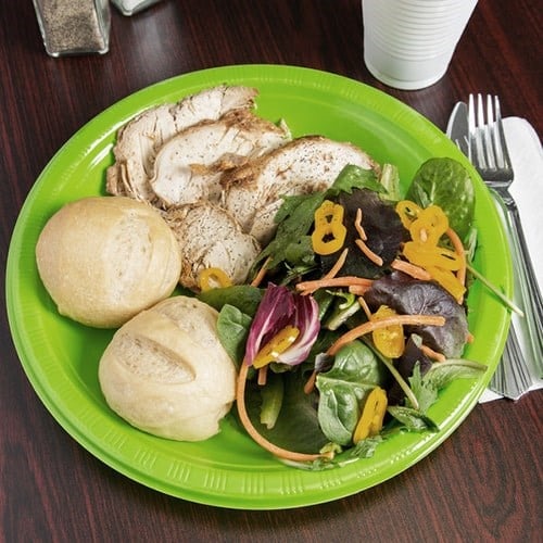 Yeşil Karton Tabak 23 cm 8 Adet