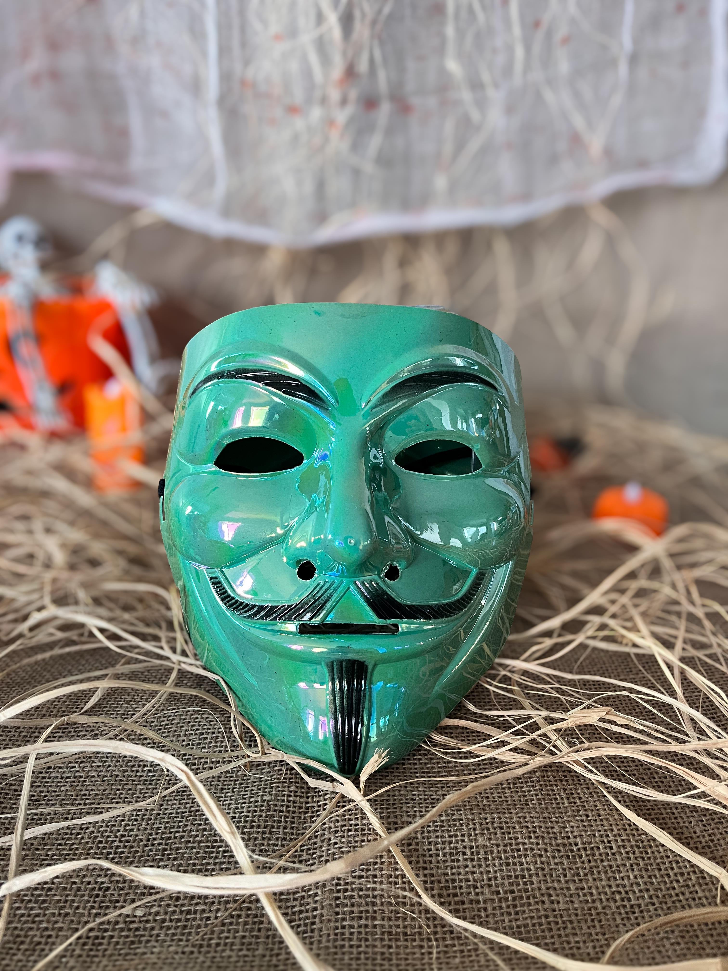 Şapka Taç MaskeYeşil Metalik Vandetta Maske