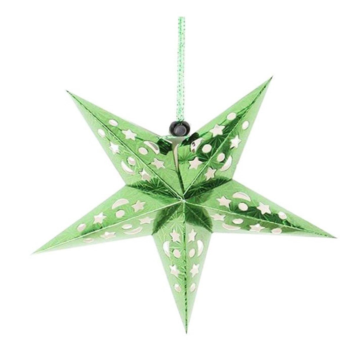 Yeşil Yıldız Karton Süs 60 cm