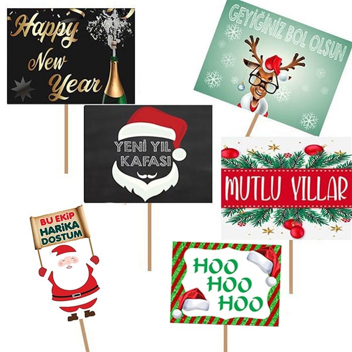 Yılbaşı Konuşma Balonları 6 Adet