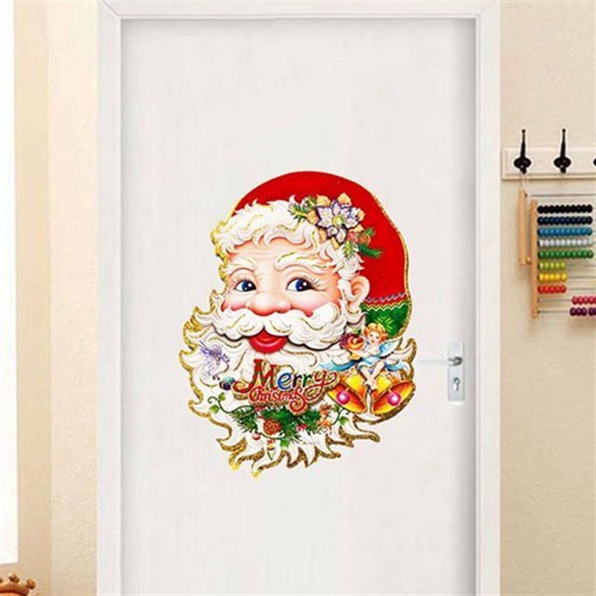 Yılbaşı Noel Baba Çift Taraflı Kapı Süsü 39x53 Cm