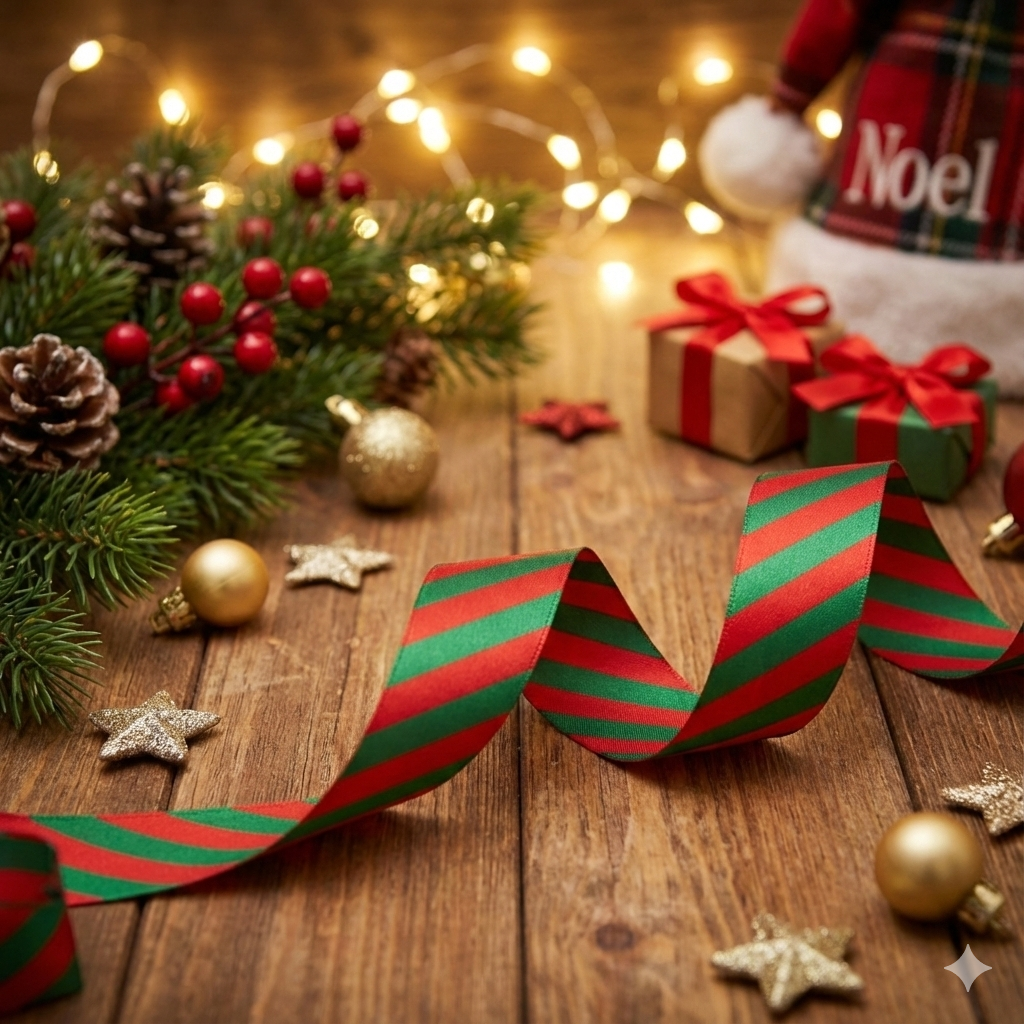 Yılbaşı BalonlarıYılbaşı Saten Kurdele Çizgili