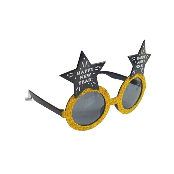 Taç ve GözlükYılbaşı Temalı Gold Gözlük