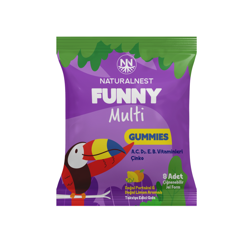NATURALNEST Funny Multi Gummies 8 Çiğnenebilir Jel Form