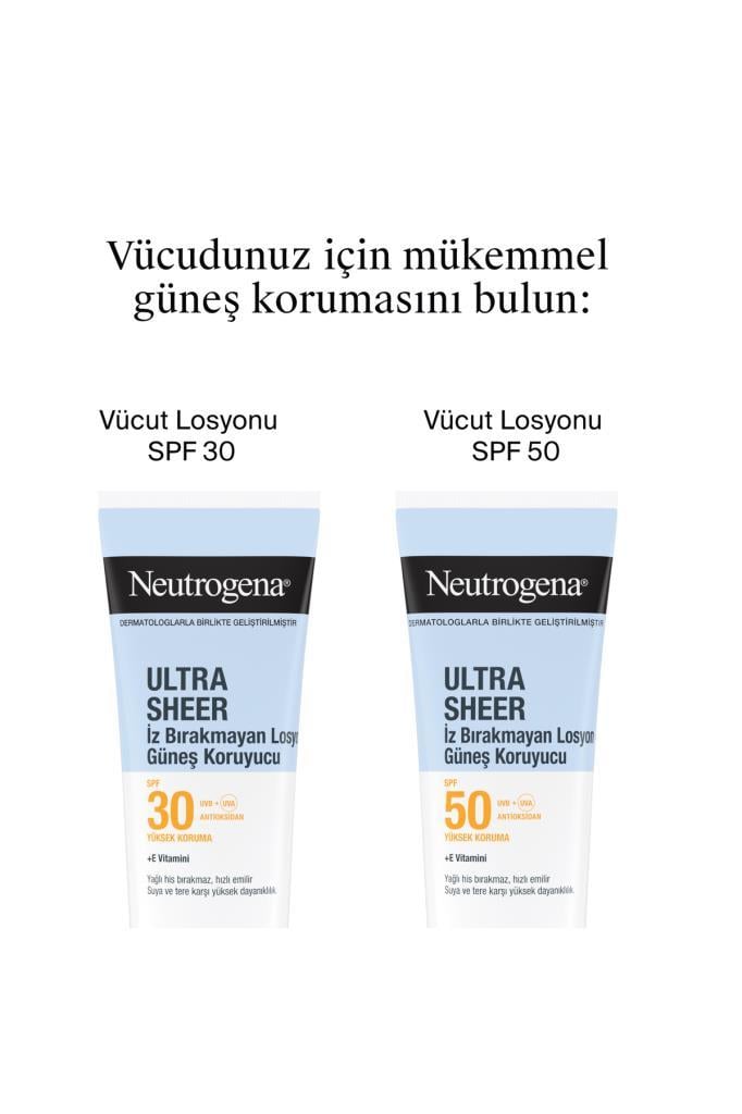 NEUTROGENA Ultra Sheer İz Bırakmayan Losyon Güneş Koruyucu SPF50 200 ml